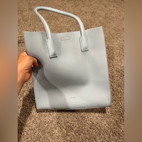 Pixie Mood Annalise Slim Tote Bag in Baby Blue Vegan Leather - Picture 8 of 10